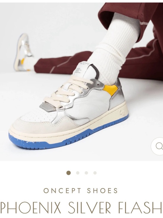 Oncept Shoes - ONCEPT Phoenix Silver Flash Leather Sneakers - White/Silver/Blue
